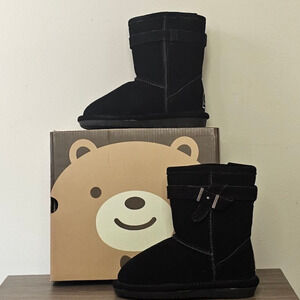 Bearpaw Toddler  Val Suede Boot Size 10  Black NWT